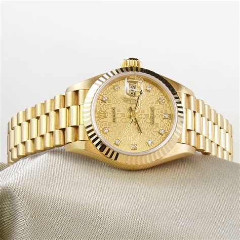 ladies rolex oyster perpetual datejust gold face|rolex datejust yellow gold price.